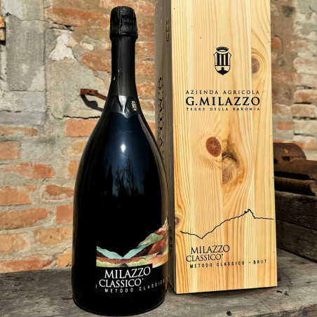 Milazzo - Spumante Metodo Classico Brut Magnum con Cassa di legno