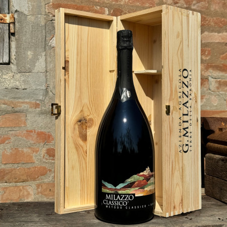 Milazzo - Spumante Metodo Classico Brut Magnum con Cassa di legno
